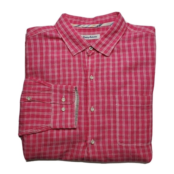 Tommy Bahama Pink/White Check
Long Sleeve Linen Blend Button
Front Shirt | L - Picture 11 of 12
